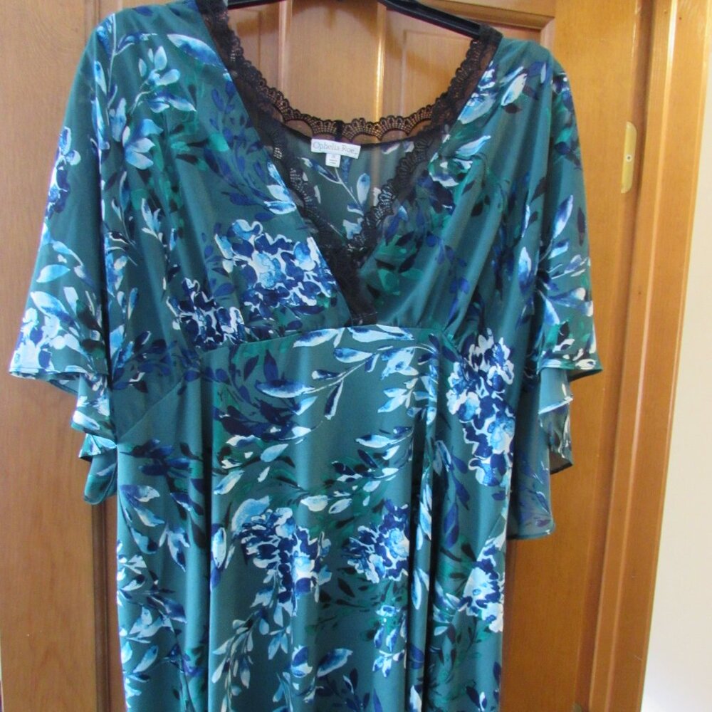 Ophelia Roe Size 2X Double Layered Flowy Dress